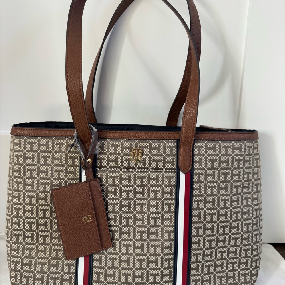 Tommy Hilfiger Monogram Tote Bag with Pouch